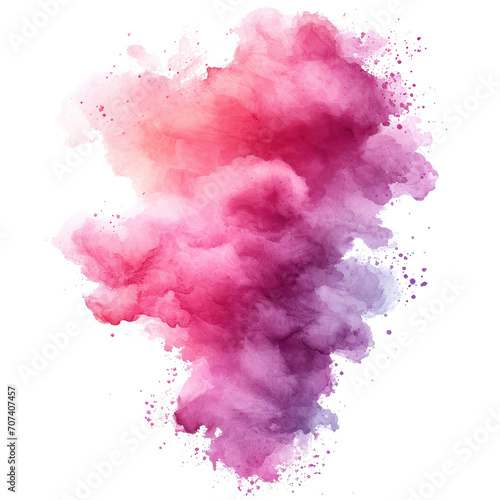 Pink paint brush strokes in watercolor isolated against transparent. PNG