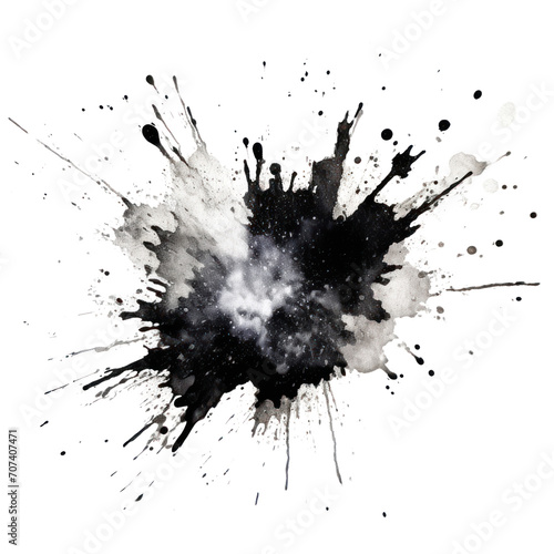 Black ink isolated against transparent. PNG