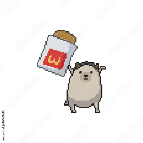 Cute porcupine, pixel art meme
