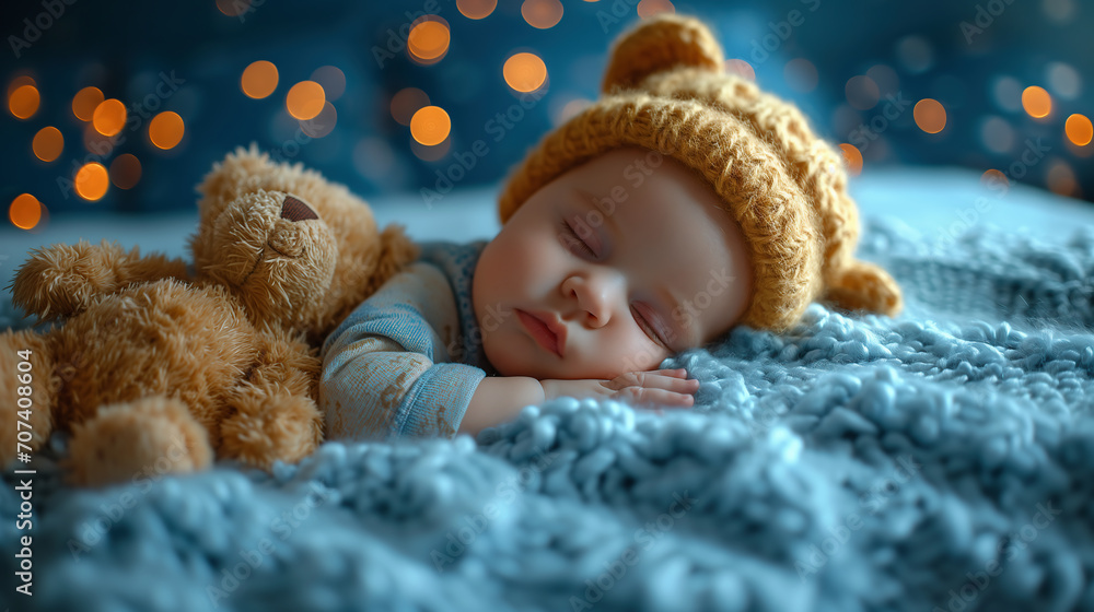 Fotografie sleeping baby with dog