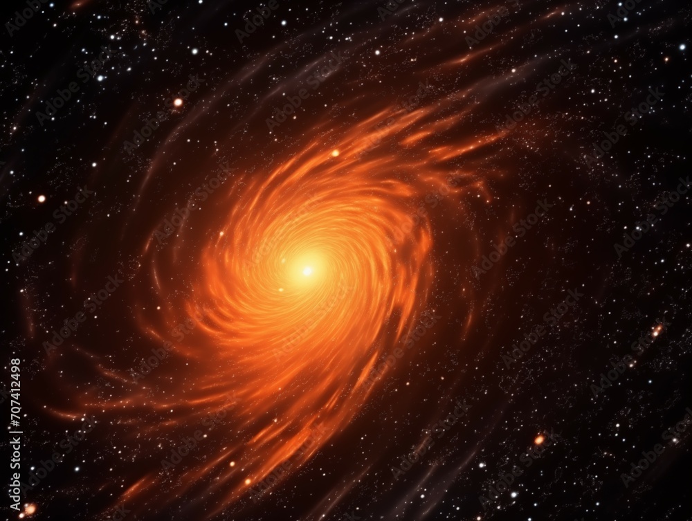Starry Orange Galaxy Gas Space Backdrop