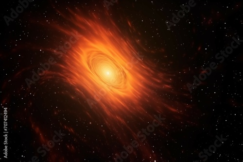 Orange Swirls with Stars in Cosmic Background