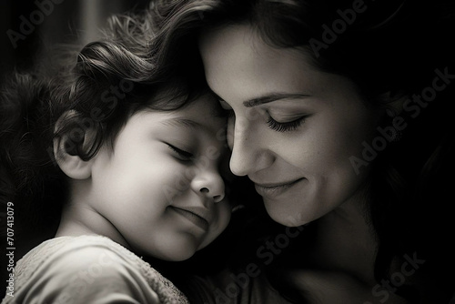 Close up of a loving mother hugging and cuddling her child, expressions of love tight embrace moment emphasizes the tenderness of a mother-child relationship, mother's day