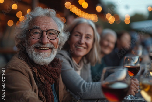 A group of seniors entertain on their summer vacation