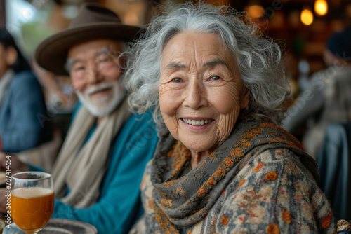 A group of seniors entertain on their summer vacation
