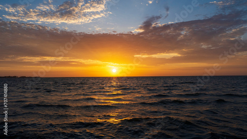 Beautiful sunset captured while walking on Lagoon Promenade Road  Walvis Bay  Namibia