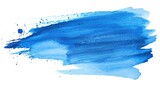 blue paint brush strokes in watercolor isolated against transparent