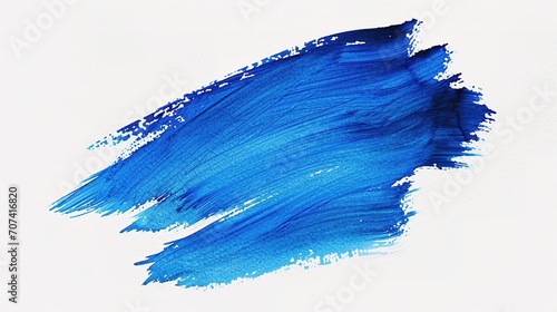 blue paint brush strokes in watercolor isolated against transparent