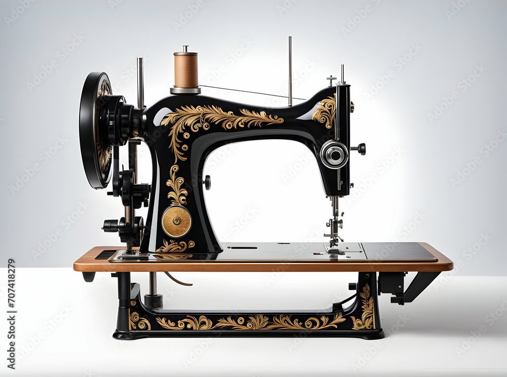 Closeup of the sewing machine