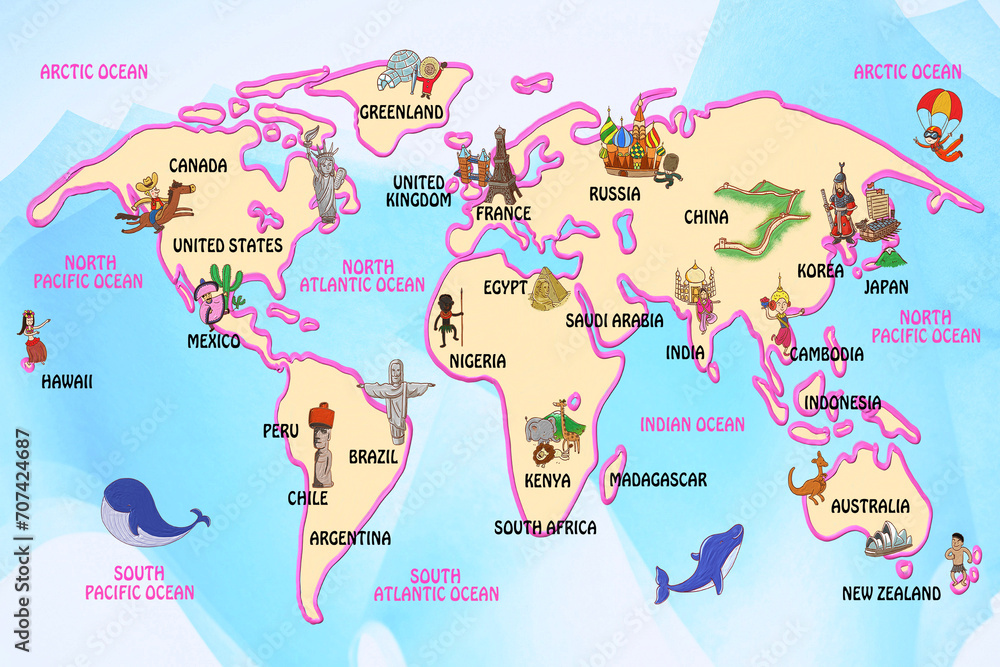 landmark in worldmap