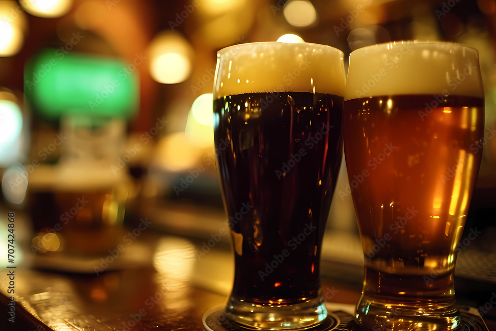pints of beer with foam pints of beer with foam