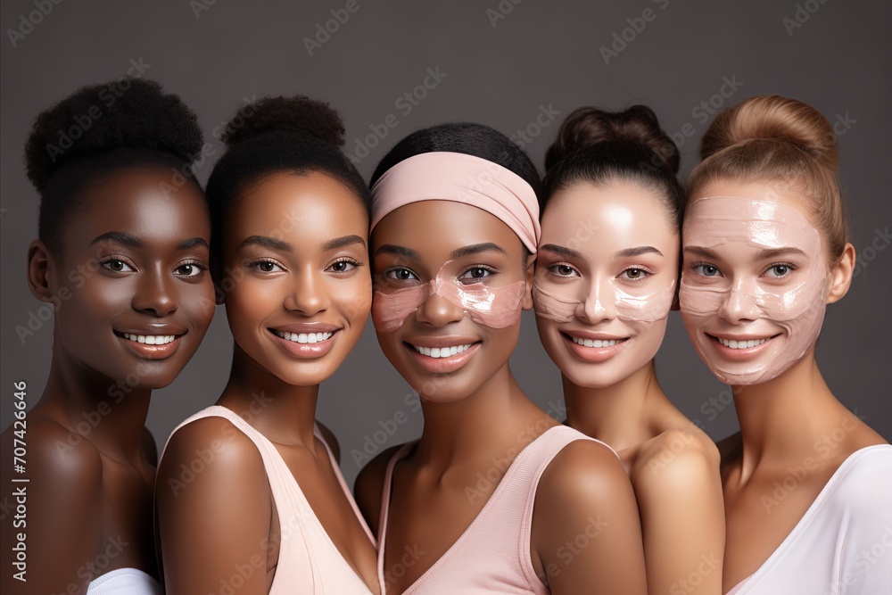 Multicultural Women Bonding Over Home Skin Care Routine, Making Face Masks for Radiant Skin Multicultural Women Bonding Over Home Skin Care Routine, Making Face Masks for Radiant Skin
