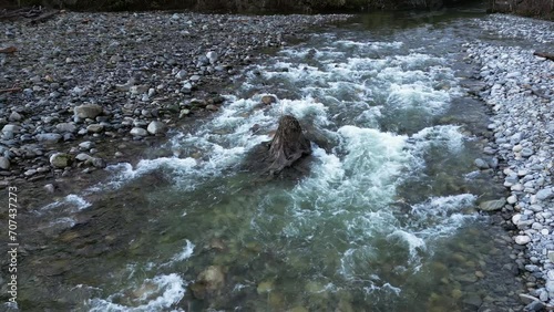 Wallpaper Mural Scenic River in the Squamish Valley. Rocky Shore, White Water. Winter Season. Squamish, British Columbia Canada. Slow Motion. Torontodigital.ca