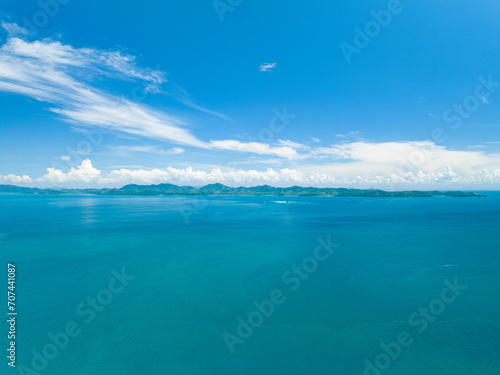 Beautiful sea landscape view at Phuket island Thailand in summer season,Amazing sea ocean in good weather day,Nature beach background