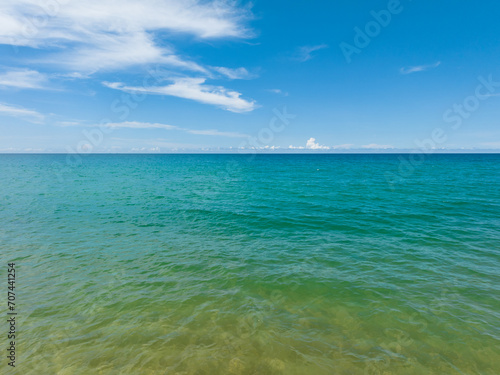 Beautiful sea landscape view at Phuket island Thailand in summer season Amazing sea ocean in good weather day Nature beach background
