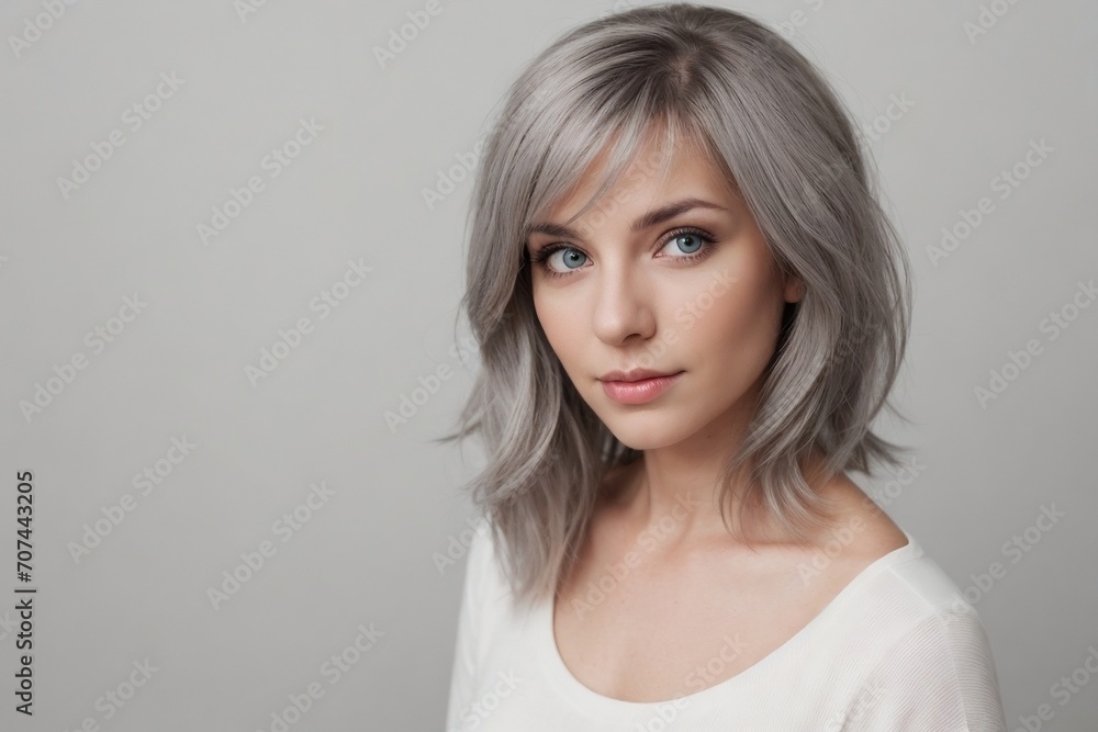 Portrait of an aged woman with beautiful young skin standing against a white background with copy space. Anti-aging, Skincare treatment, and Cosmetic concept. Portrait of an aged woman with beautiful young skin standing against a white background with copy space. Anti-aging, Skincare treatment, and Cosmetic concept.