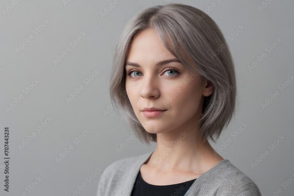 Portrait of an aged woman with beautiful young skin standing against a white background with copy space. Anti-aging, Skincare treatment, and Cosmetic concept. Portrait of an aged woman with beautiful young skin standing against a white background with copy space. Anti-aging, Skincare treatment, and Cosmetic concept.