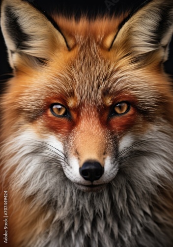 a close up of a red fox Ai Generative