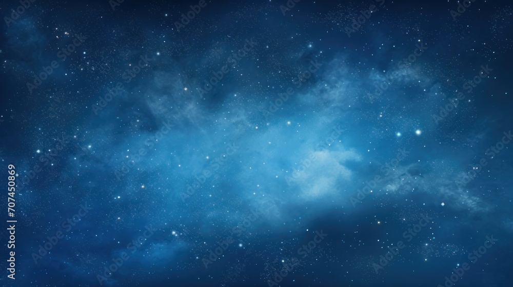 Space on a blue background with stars in the sty Ai Generative