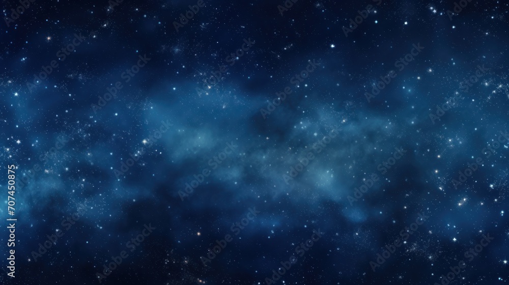 Space on a blue background with stars in the sty Ai Generative