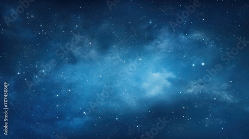 Space on a blue background with stars in the sty Ai Generative