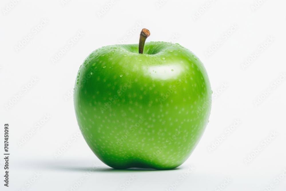 Single green apple on white background Ai generative Single green apple on white background Ai generative