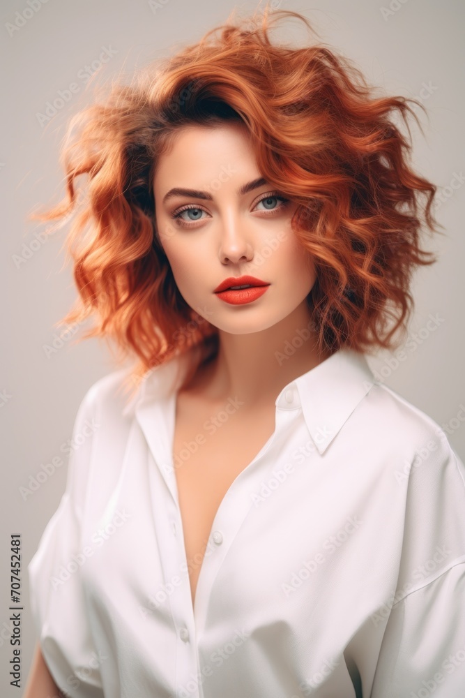 Fototapeta premium Beautiful woman from 80s Ai Generative