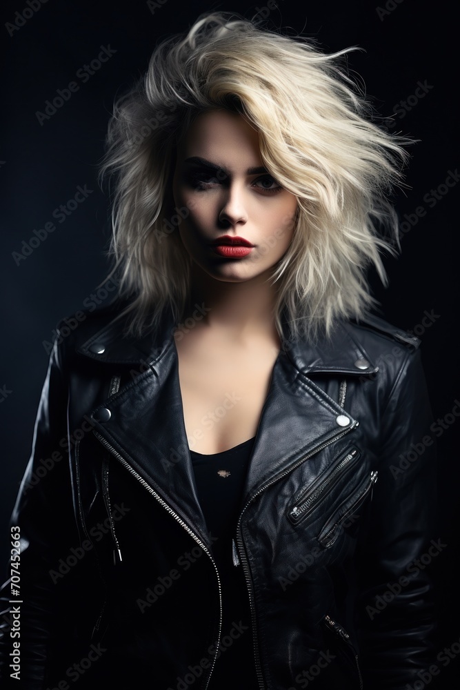 Beautiful woman in rock style Ai Generative Beautiful woman in rock style Ai Generative