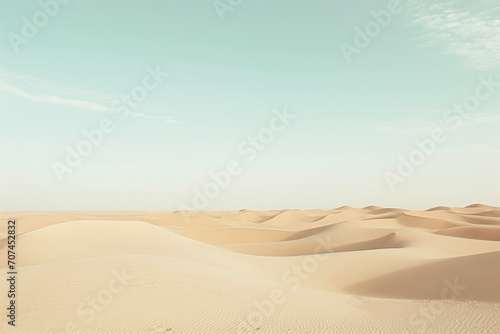 Sand dunes and sky in a desert Ai Generative