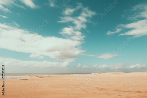 Sand beach and blue sky Ai Generative