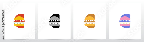 Burger On Letter Logo Design C