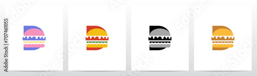 Burger On Letter Logo Design D