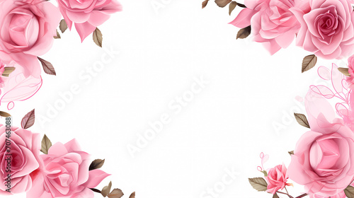 Beautiful pink rose bouquet flowers background isolated on white, symbol of Valentine's Day, wedding, love