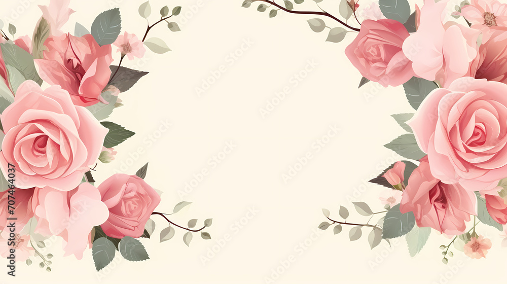 Beautiful pink rose bouquet flowers background isolated on white, symbol of Valentine's Day, wedding, love