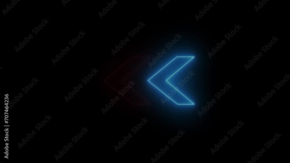Abstract directional neon arrow icon and signal point animation background Abstract directional neon arrow icon and signal point animation background