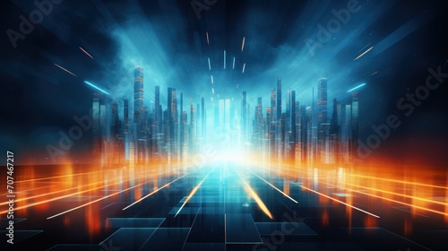  Abstract background that represents the limitless possibilities and horizons of IT technology in the future  pushing the boundaries of innovation