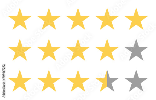 Five star review icon. Customer rating feedback vector