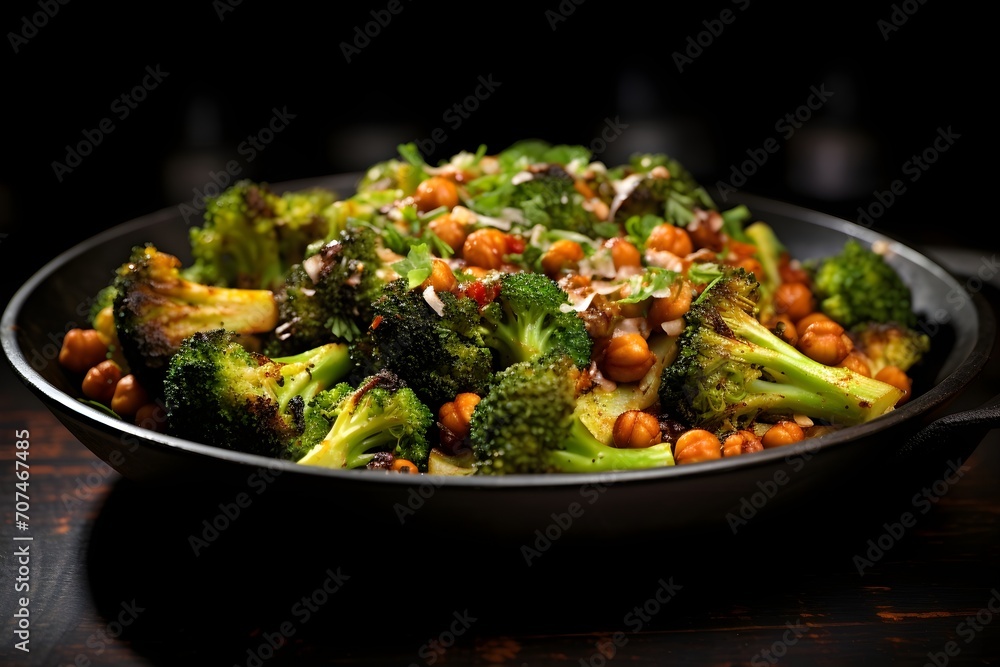 Broccoli and chickpea stir-fry