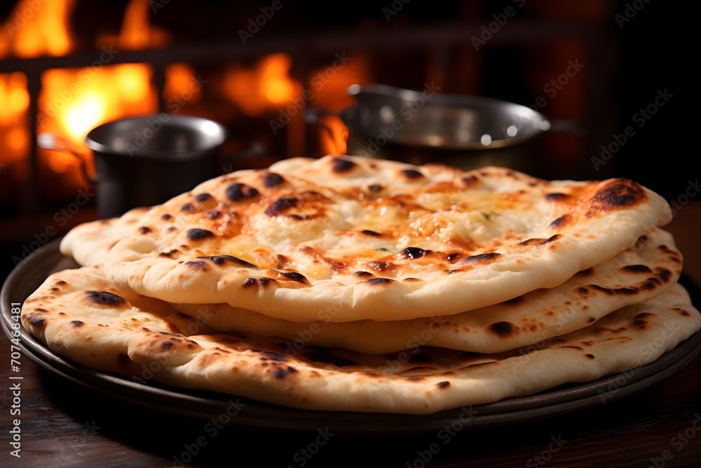 Fluffy naan bread straight from the tandoor, a quintessential companion to any Pakistani feast