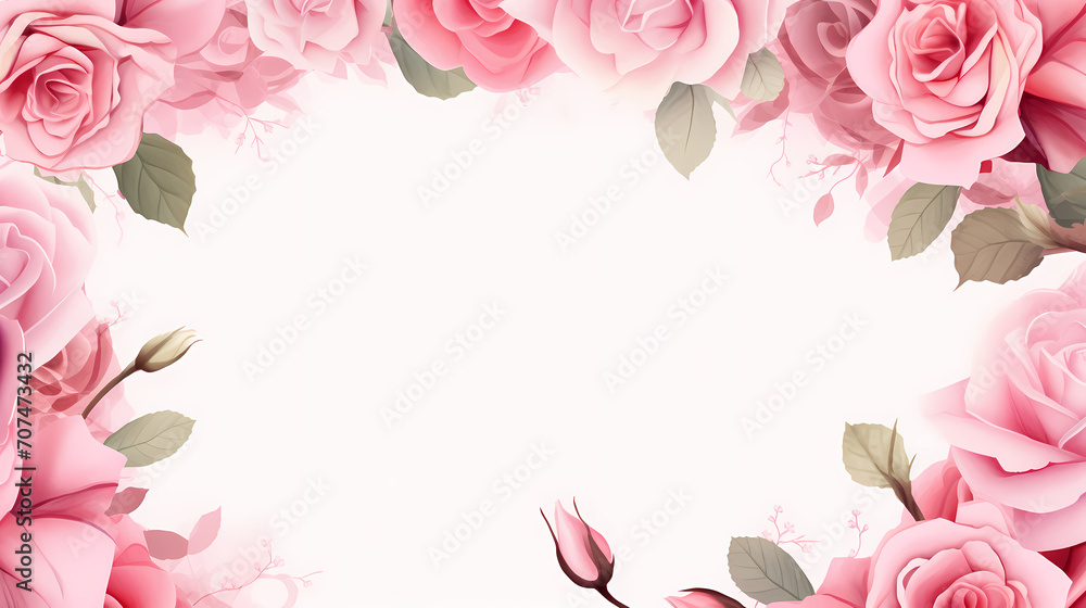 Empty floral frame with copy space for greeting card or invitation design Empty floral frame with copy space for greeting card or invitation design