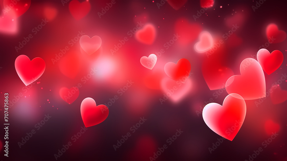 Vibrant Valentine's Day background with red hearts Vibrant Valentine's Day background with red hearts