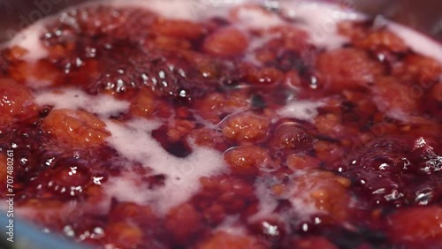 boiling raspberries