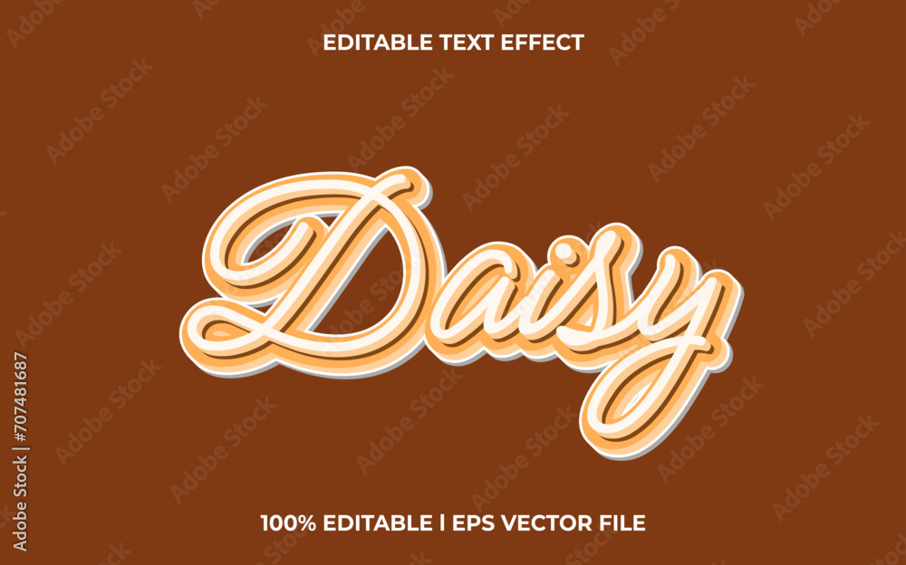 Daisy editable font. typography template text effect. lettering vector illustration logo