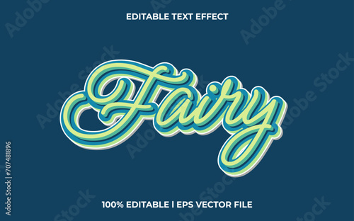 Fairy editable font. typography template text effect. lettering vector illustration logo