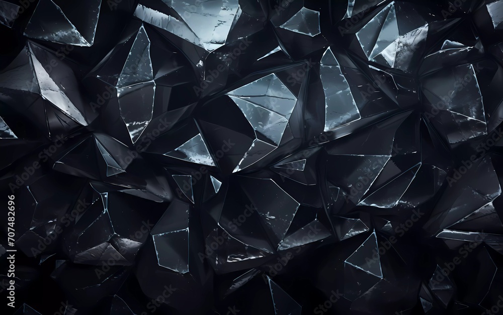 Geometric black ice texture background. generative ai Geometric black ice texture background. generative ai