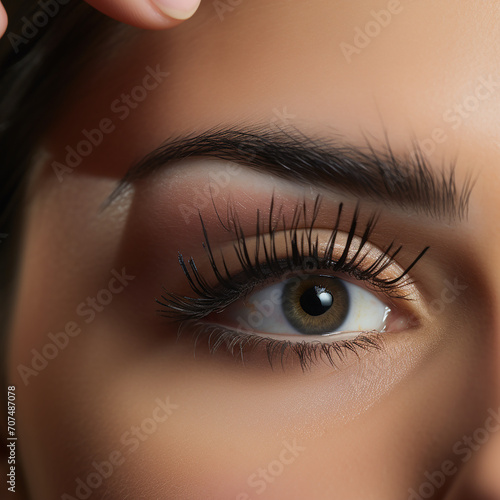 A Close Up, Macro of False Eyelashes Being Applied 