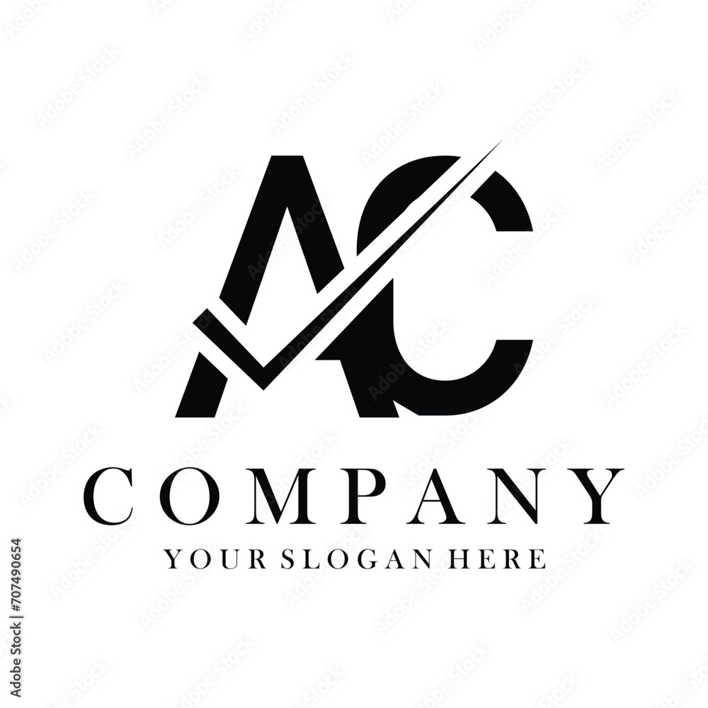 AC Letter Logo Design Template Vector. Creative initials letter AC logo concept. AC Letter Logo Design Template Vector. Creative initials letter AC logo concept.