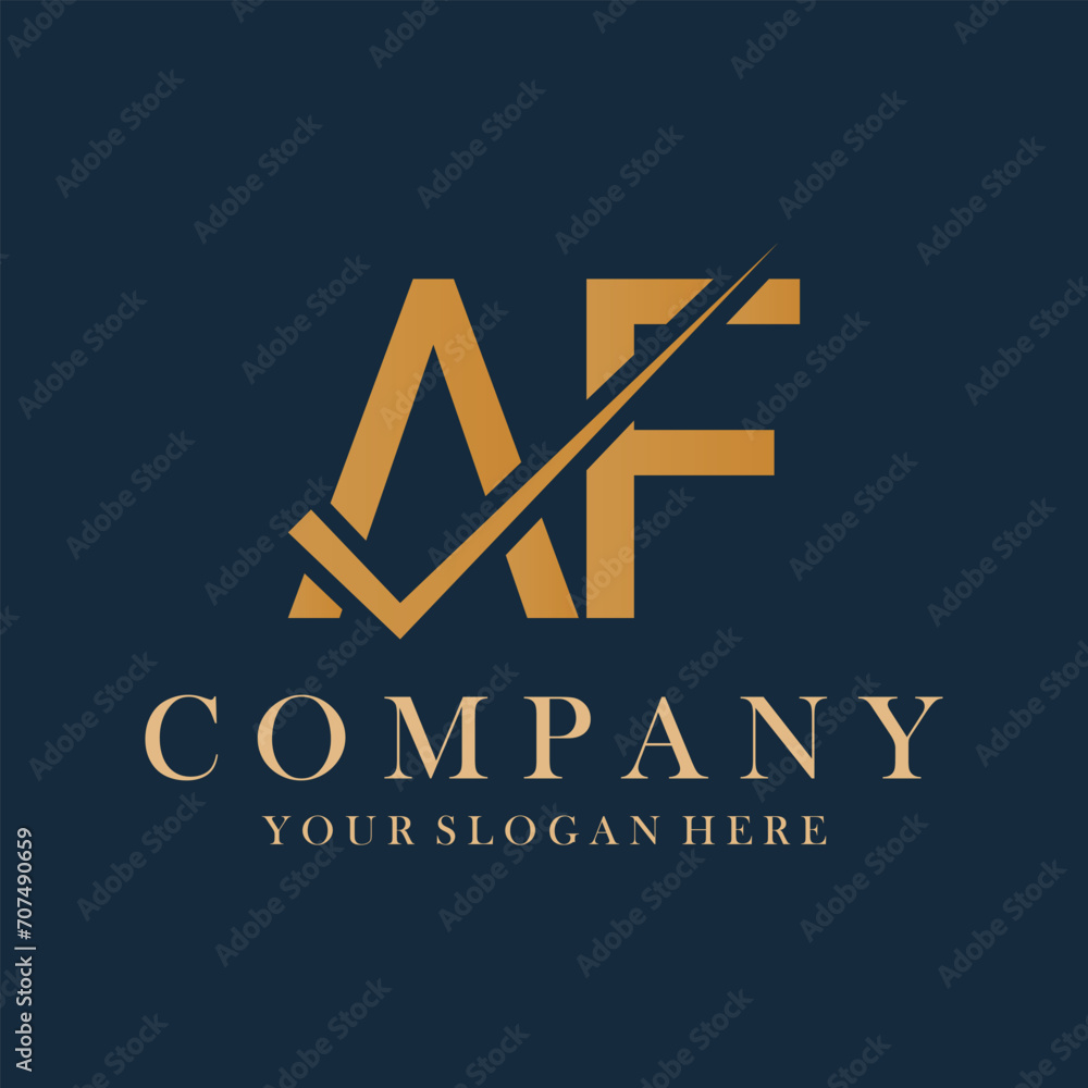 Fototapeta premium AF Letter Logo Design Template Vector. Creative initials letter AF logo concept.