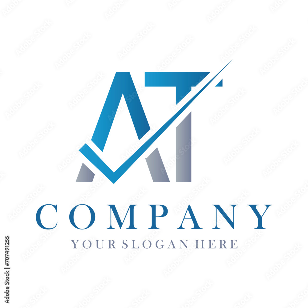 AT Letter Logo Design Template Vector. Creative initials letter AT logo concept. AT Letter Logo Design Template Vector. Creative initials letter AT logo concept.
