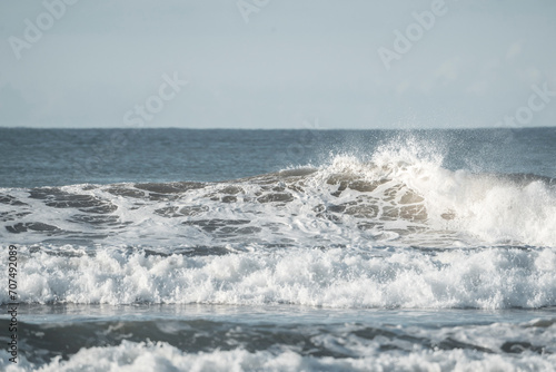Ocean big wave coming with foam and sea  © PIC by Femke